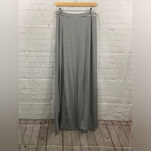 Gibson Latimer Black White Striped Pull On Stretch Womens Size Medium Maxi Skirt